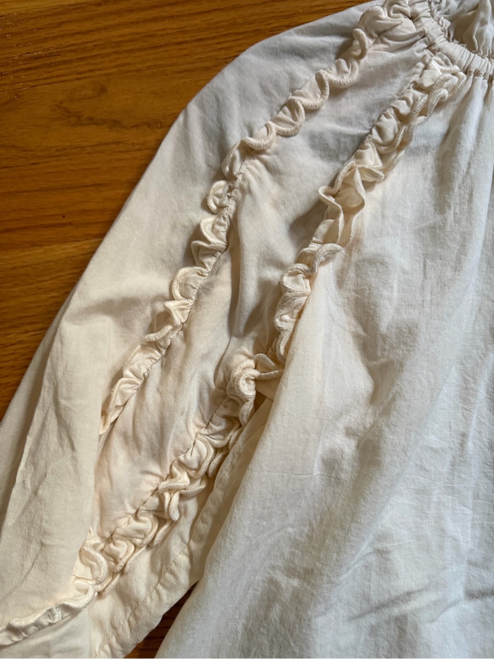 Cream Ruffle-Trim High-Neck Blouse - Picture 5 of 6